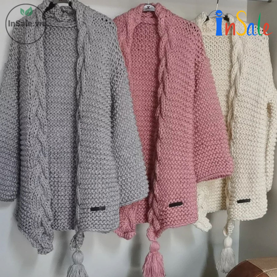 Áo khoác Cardigan len móc thủ công đính hoa cho nữ sợi len to 4mm | Shopee  Việt Nam