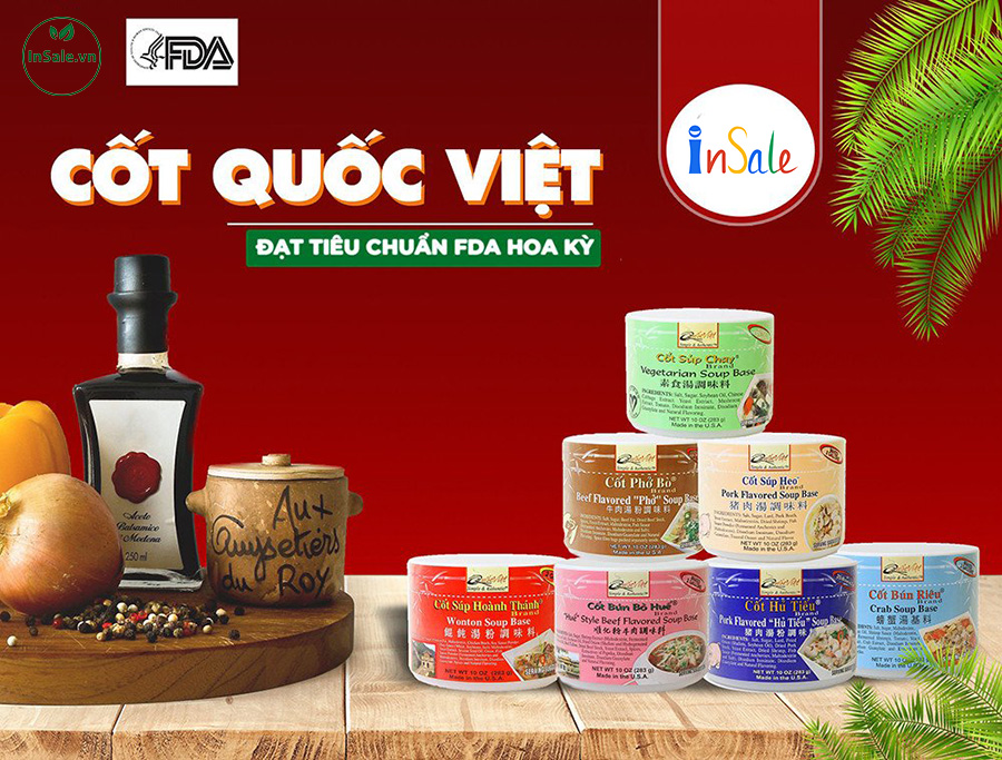 Thương hiệu cốt phở gà Quốc Việt đạt tiêu chuẩn FDA