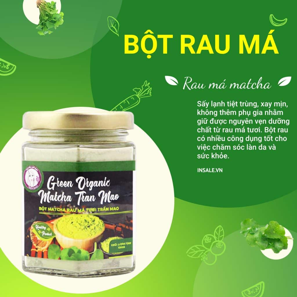 bột rau má nguyên chất Trần Mao