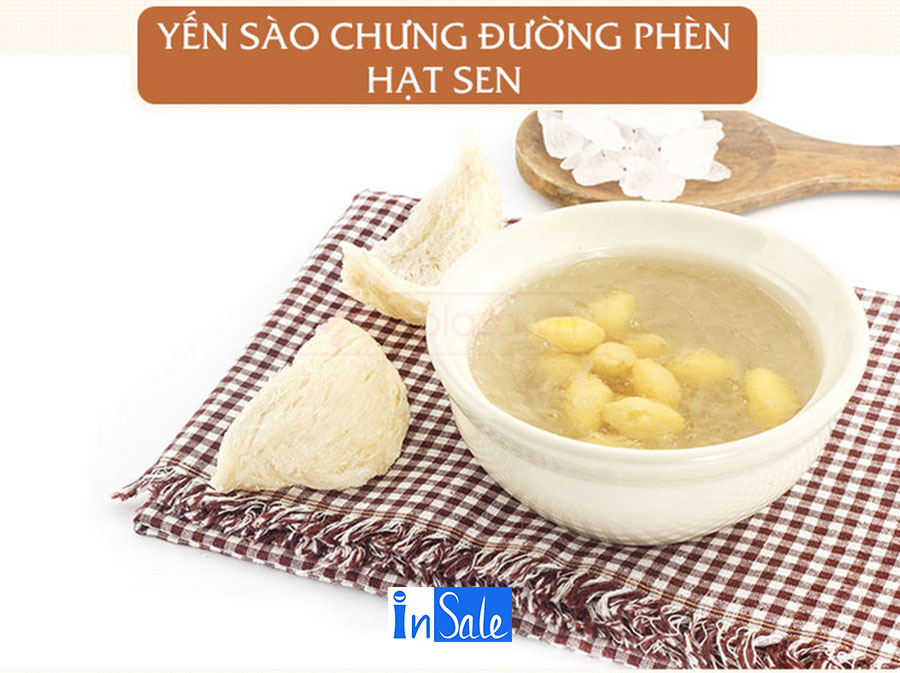 Cách chưng yến đường phèn và hạt sen