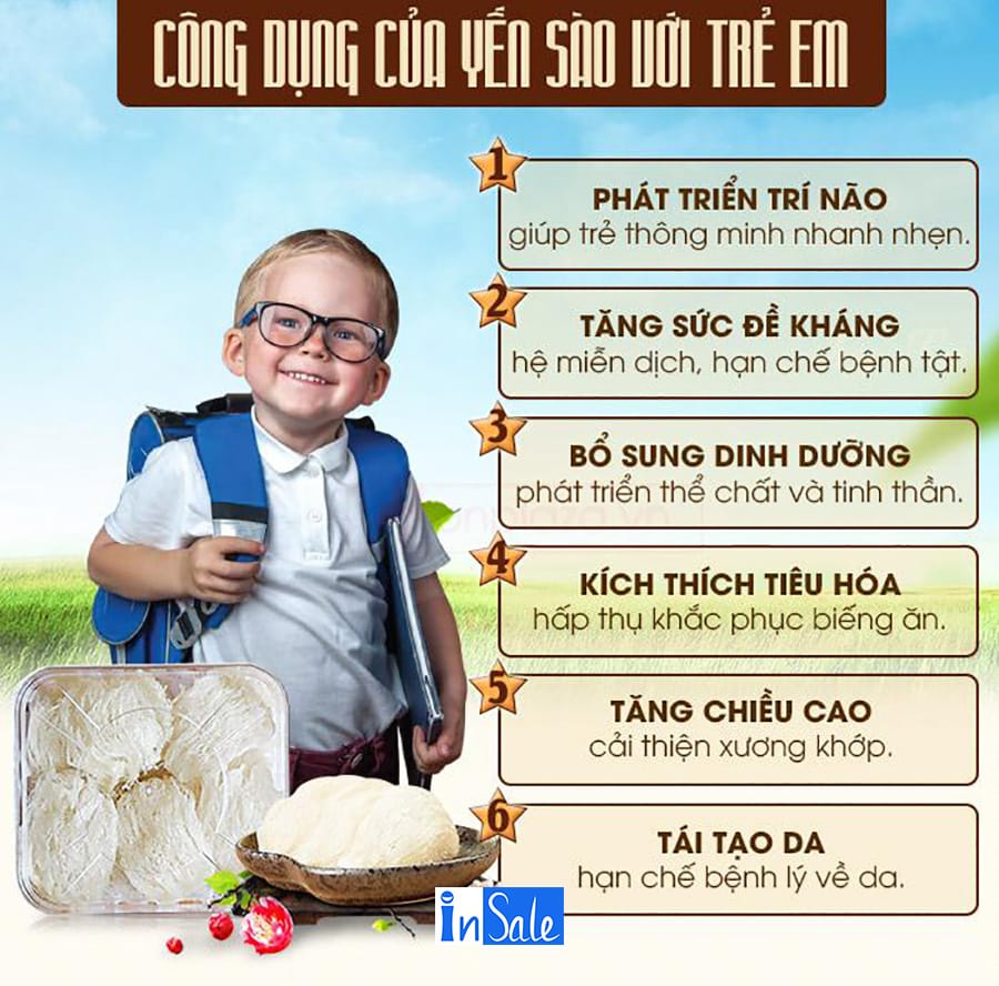 Công dụng của yến sào với trẻ em