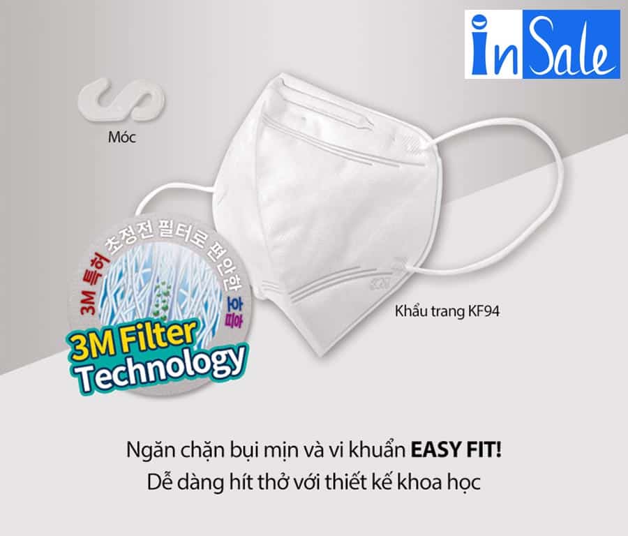 Đặc điểm nổi bật của khẩu trang 3M KF94 Hàn Quốc