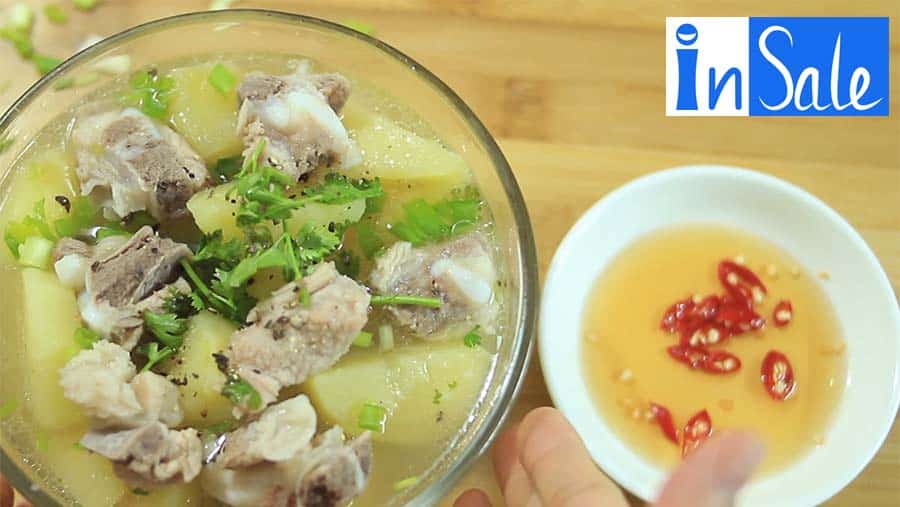 Canh khoai tây sườn heo