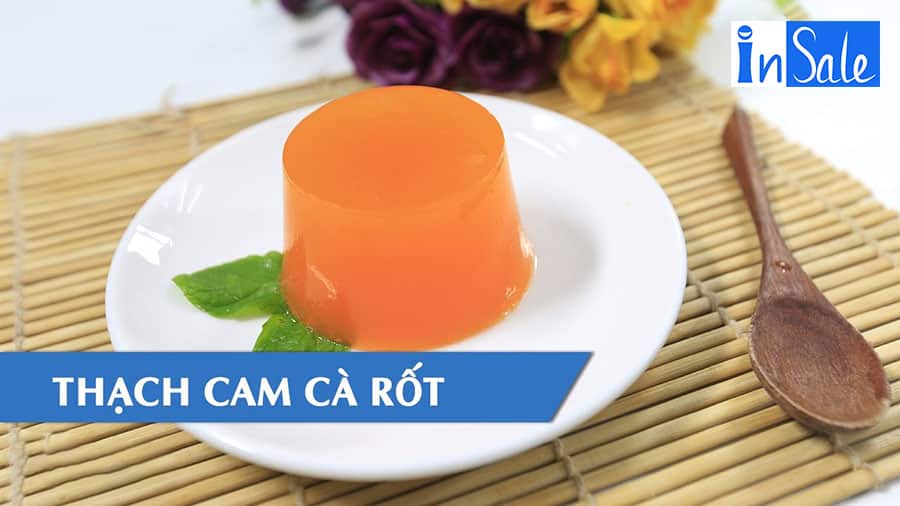 Nấu thạch rau câu với bột cà rốt