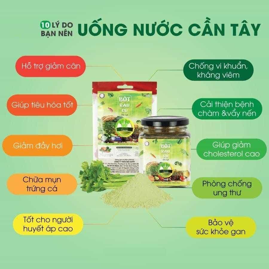 Tổng hợp các tác dụng của bột cần tây