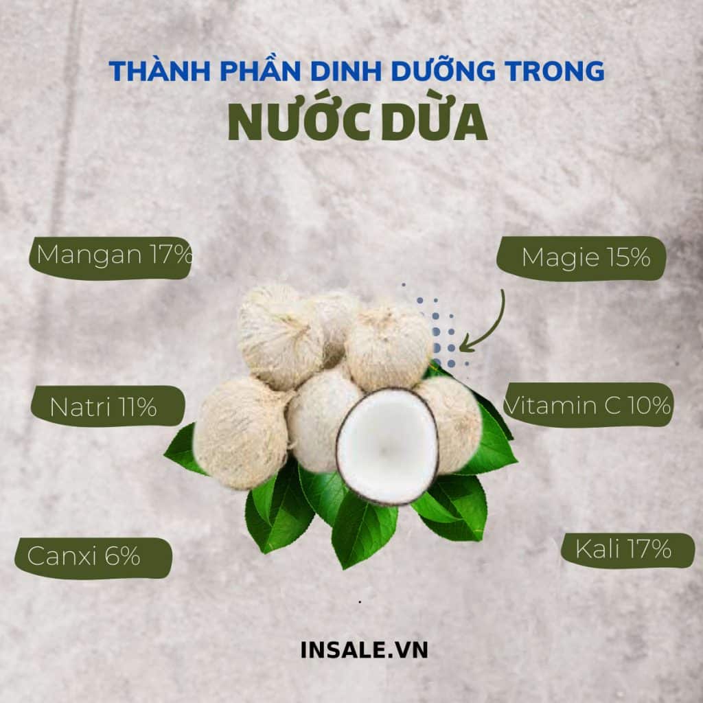 Thành phần dinh dưỡng có trong nước dừa